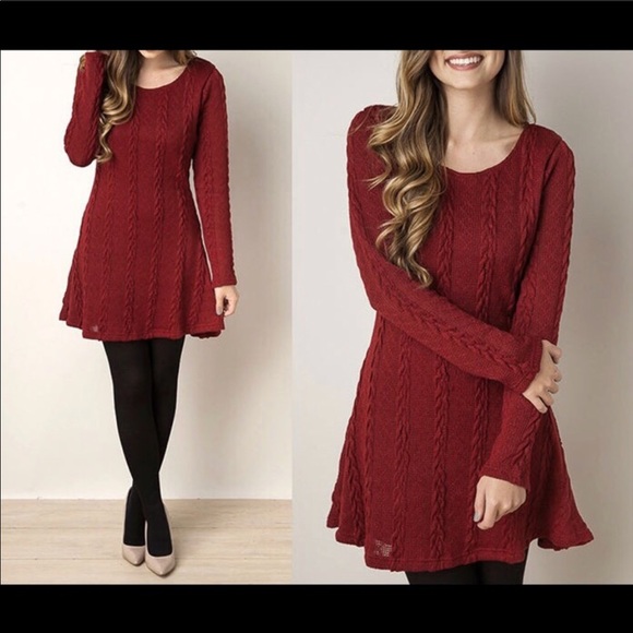 Burgundy Sweater Dress/Tunic size L(8-10) - Picture 2 of 4